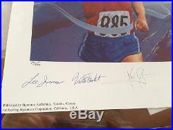 NEIL ARMSTRONG, MUHAMMAD ALI SIGNED VICTORY LITHOGRAPH. Aaron, Howe, Hillary PSA