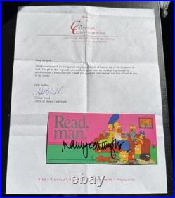 Nancy Cartwright Signed Card The Simpsons Voice of Bart Simpson JSA COA Letter