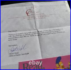 Nancy Cartwright Signed Card The Simpsons Voice of Bart Simpson JSA COA Letter