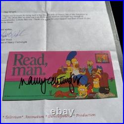 Nancy Cartwright Signed Card The Simpsons Voice of Bart Simpson JSA COA Letter