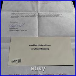 Nancy Cartwright Signed Card The Simpsons Voice of Bart Simpson JSA COA Letter