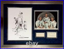 Neil Armstrong Signed Buzz Aldrin, Michael Collins Signed Norman Rockwell