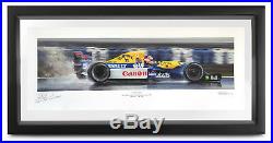 Nigel Mansell SIGNED Williams Formula 1 FW14B Art Giclee Anthony Dobson 100x50cm