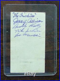 Norman Petty Studios Business Card Signed by Buddy Holly and the Crickets 1957