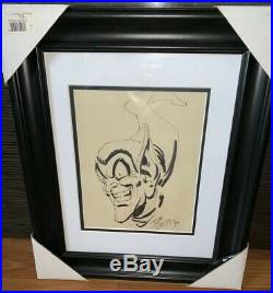 Original 1992 John Romita Sr. GREEN GOBLIN Spider-Man Sketch Autographed Framed