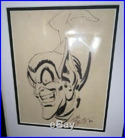 Original 1992 John Romita Sr. GREEN GOBLIN Spider-Man Sketch Autographed Framed
