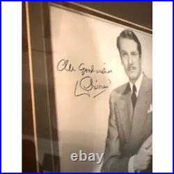 Original Autograph Laurence Olivier Signed Black/White Photo Disney Studios