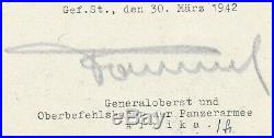 Original / authentic Autograph signed letter von / of Erwin Rommel 1942