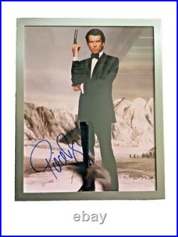 PIERCE BROSNAN JAMES BOND 007 SIGNED AUTOGRAPH FRAMED PHOTO 8.5 x 11