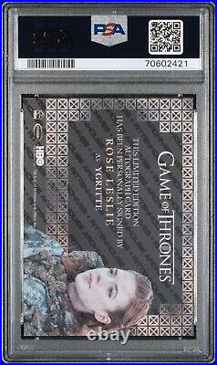 PSA 10 Game of Thrones Valyrian Steel Valyrian Autograph Auto Rose Leslie