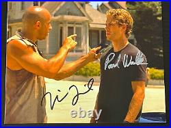 Paul Walker and Vin Diesel autographed 8x10 photo, signed, authentic, COA