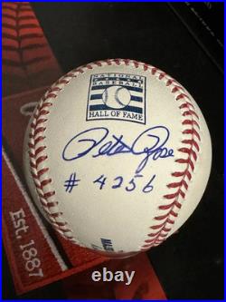 Pete Rose auto Hall of Fame HOF Logo Baseball Signed 4256