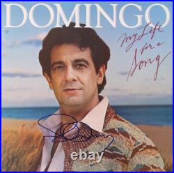 Placido Domingo Autographed My Life for a Song Album Cover PSA/DNA COA
