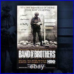 Poster #5 Band of Brothers Autographed by 4 Easy Company 101st Airborne veterans
