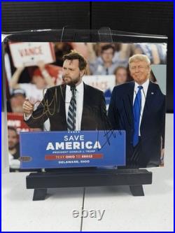 President Donald Trump & JD Vance Dual Signed 8x10 Photo TSA #3235513 COA