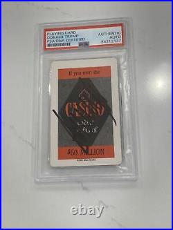 President Donald Trump Signed The Game Playing Card Slabbed, Psa/dna Rare