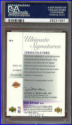 Psa 9 2003 Ultimate Collection Ultimate Signatures #kb-a Kobe Bryant Lakers Rare