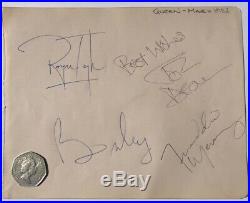 Queen FULLY SIGNED Freddie Mercury, May, Deacon, Taylor Autographs. RARE