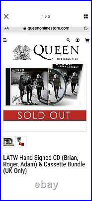 Queen SIGNED LATW CD Album Brian May Roger Taylor Adam Lambert Pre Order