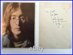 REDUCED! John Lennon and Yoko Ono Autographed Photo (from the White Album)