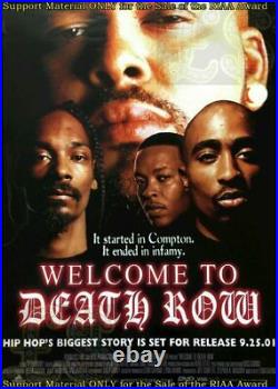 RIAA DEATH ROW Plaque Authentic Hip Hop Sales Award Tupac 2pac Signed Autograph