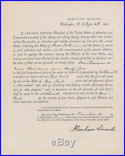 Rare President ABRAHAM LINCOLN Signed Executive MansionLetterhead 1863 PSA/JSA