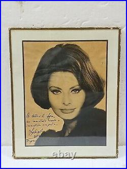 Rare Vintage Sophia Loren Autograph Signed Photo 1962