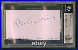 Rob Armstrong signed 2x4 cut autograph on 5-23-48 at California Country Club BAS