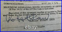 Robert Shaw JAWS signed contract and photo 1975 ultra rare