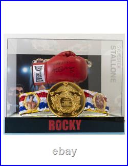 Rocky Balboa Boxing Glove & Belt In Case Signed By Sylvester Stallone 100% + COA