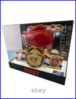 Rocky Balboa Boxing Glove & Belt In Case Signed By Sylvester Stallone 100% + COA