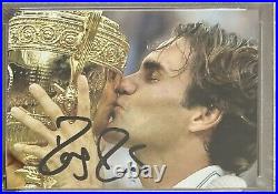 Roger Federer Signed Wimbledon Photograph Psa Dna Certified Autograph Picture