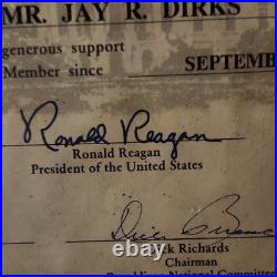 Ronald Reagan Signed National Republican Victory Certificate