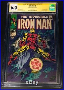 STAN LEE Autograph IRON MAN 1 1968 Signed Marvel Comics CGC 6.0 Authentic AUTO