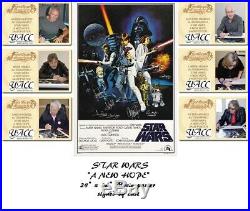 STAR WARS cast signed poster HARRISON FORD Mark HAMILL FISHER Peter Mayhew x6