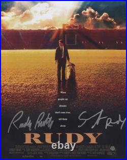 Sean Astin & Rudy Ruettiger autographed signed 11x14 photo JSA Rudy