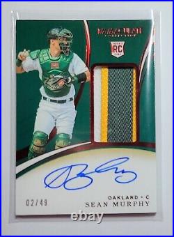 Sean Murphy 02/49 AUTO RC RPA! Tri-color 2020 Panini Immaculate Red Oakland