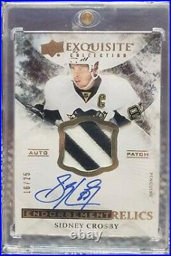 Sidney Crosby 15/16 UD Exquisite Collection Endorsement Relics Patch Auto /25