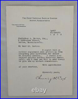 Significant Massachusetts Political Autograph Collection Signed Mayor Sumner