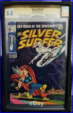 Silver Surfer 4 Signed Autograph Stan Lee CGC 5.5 Thor Loki and Hulk appearance