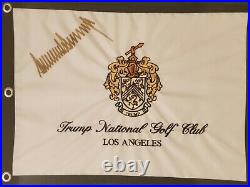 Spectacular Donald J. Trump Autograph Signed Golf Club Los Angeles Pin Flag DJT