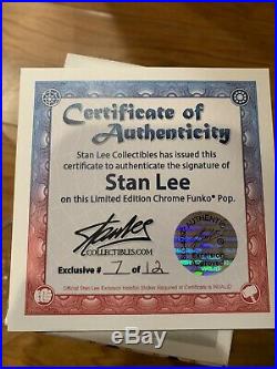 Stan Lee Signed Funko Pop COA Red Chrome 1 Of 12 Pcs Mint