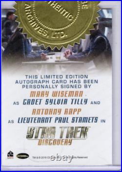 Star Trek Discovery Season 3 Mary Wiseman Anthony Rapp dual autograph card