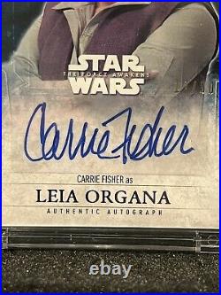 Star Wars Topps Carrie Fisher Leia Organa Auto Signed Card Force Awakens /50
