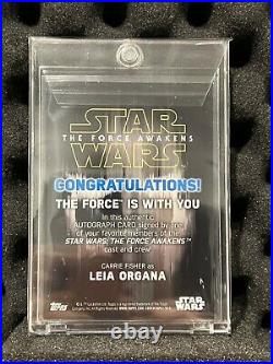 Star Wars Topps Carrie Fisher Leia Organa Auto Signed Card Force Awakens /50
