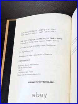 Stephen King Illustrated Trivia Book Signed Freeman 2005 Cemetery Dance 1st HCDJ