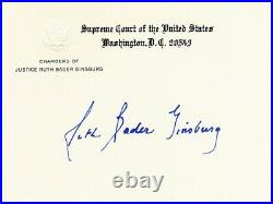 Supreme Court Justice Ruth Bader Ginsburg-Signed US Supreme Court Card