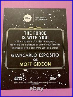 TOPPS STAR WARS G. Esposito as Moff Oversize Blue Card Autographed 10/10 Limited