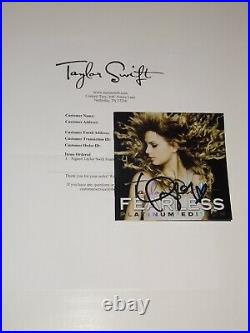Taylor Swift Signed Autographed Fearless Platinum Edition CD Booklet W Coa No CD