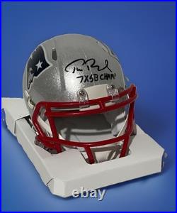 Tom Brady Signed Inscribed New England Patriots Speed Mini Helmet (GAI COA)